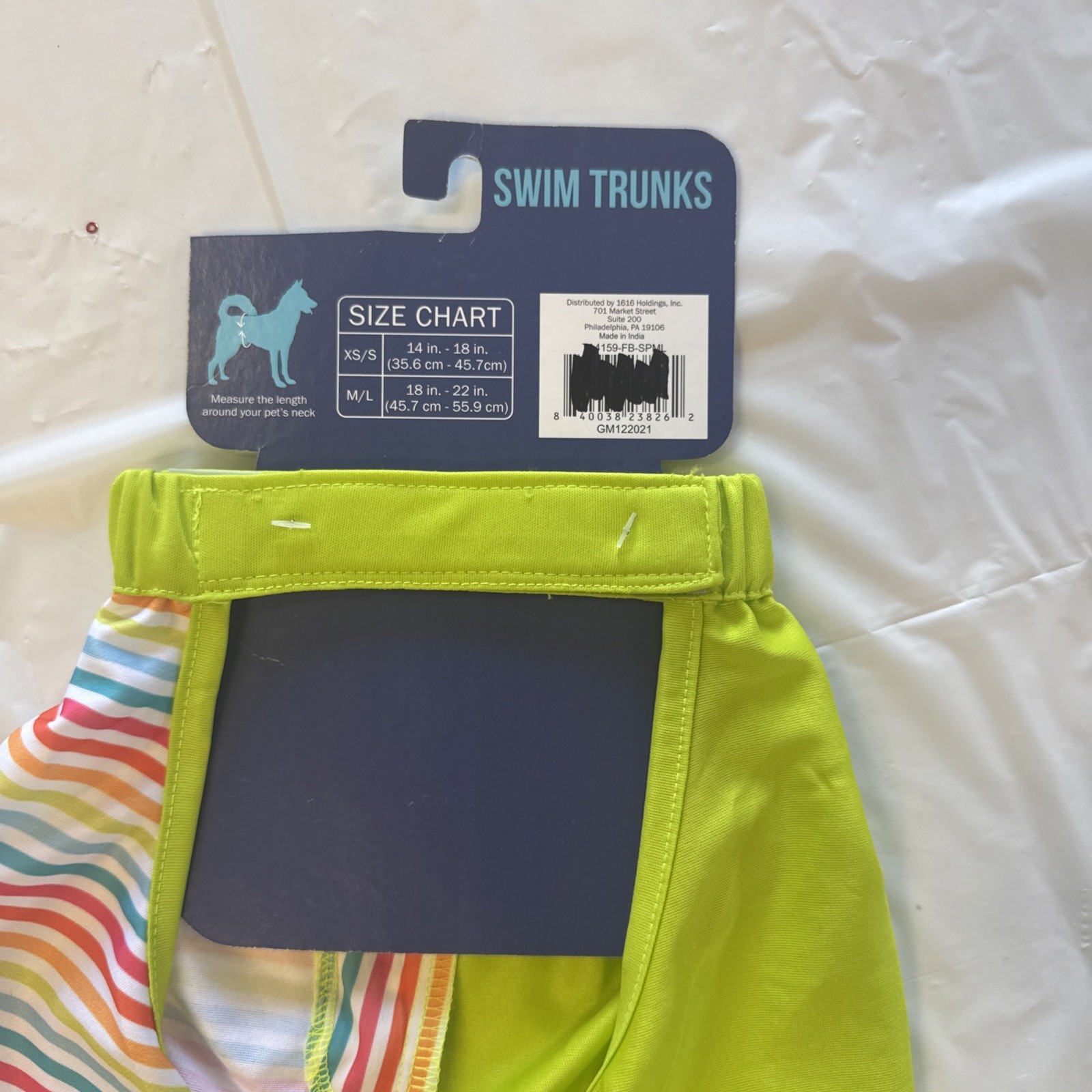Dog / Pet Swim Trunks Size M/L Shorts NWT Summer Neon Green / Rainbow Pet Puppy Item image 3