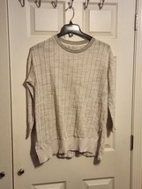 ZARA Basic Collection Women’s Ivory Knit Sweater Top Long Sleeve Slit Sides sz L - £15.57 GBP