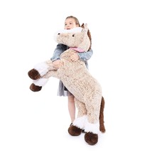 Giant Horse Stuffed Animal, Large Pony Brown Plush Toy Horse, Big Gift For Kids, - £64.50 GBP
