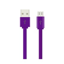 [Pack Of 2] Reiko Flat Micro Usb Data Cable 3.2FT In Purple - £15.60 GBP