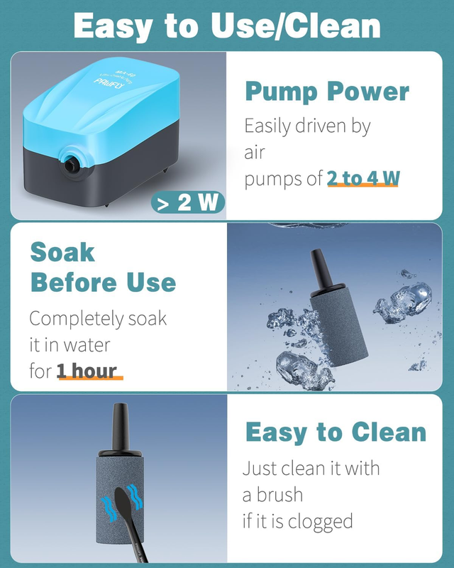Pawfly Aquarium Air Stone 1 Inch, Fish Tank Air Stone Aerator Bubble Diffuser fo Item image 3