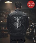 Large Grim Reaper Embroidered Patch Motorcycle Riding Biker Leather Jack... - €25,62 EUR