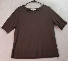 Loft T Shirt Top Womens Size Large Green Rayon Short Casual Sleeve Round Neck - £14.70 GBP