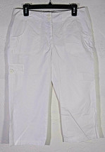 Tex by Max Azria Womens Pants Size 4 White Capri Pockets Cotton Casual Slacks - £7.82 GBP