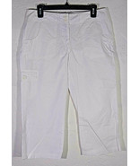 Tex by Max Azria Womens Pants Size 4 White Capri Pockets Cotton Casual S... - £7.91 GBP