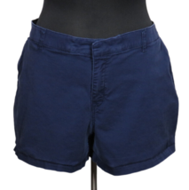 Lane Bryant Women&#39;s Navy Chino Girlfriend Shorts Ruffled Pockets Plus Size 22 - $14.99