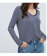 Abercrombie &amp; Fitch Oversized Long Sleeve T Shirt Women&#39;s Size XS V Neck... - €10,18 EUR