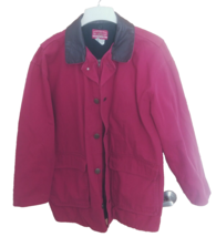 Marlboro Brick Red Size Small Chore Coat Front Pockets Hip Length Full Zip - £43.87 GBP