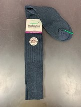 Vintage Burlington Navy Socks Wool Over the Calf Mens 6-12.5 New Green S... - $16.82