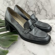 Kenneth Cole Reaction Womens Vintage Y2k Loafer Heels Size 10 Gray Silve... - $42.56