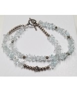 7.5&quot; Clear Quartz Crystal Chip, Silver Bead, SS Wire 2-Strand Bracelet T... - £15.64 GBP