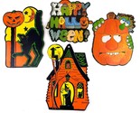 4 Vtg Halloween Die Cut Out Cardboard Decorations 2 are Beistle Made USA - £17.79 GBP