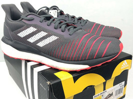 Men 11.5 adidas Boost Solar Drive M 3M Reflective Gray Red White Running Shoes - £79.00 GBP