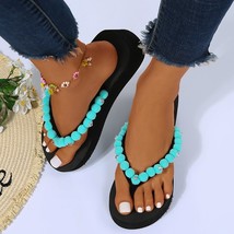 Summer Women Shoes Platform Flip Flops Sandals New Crystal Wedges Slippers Trend - £19.42 GBP