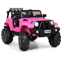 12V Kids Remote Control Riding Truck Car with LED Lights-Pink - Color: Pink - £227.39 GBP