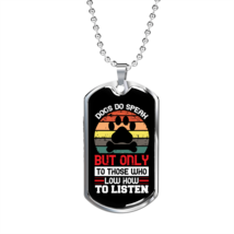 Dogs Speak Paw Necklace Stainless Steel or 18k Gold Dog Tag 24&quot; Chain - $47.45+