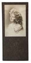 Antique Photo on Board of Cute Little Girl Fascinator in Blonde Curly Hair ID&#39;d - £13.29 GBP