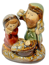 Vintage Handpainted Mini Christmas Nativity Figure Glazed Ceramic 3 Inches - £14.02 GBP