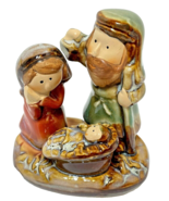 Vintage Handpainted Mini Christmas Nativity Figure Glazed Ceramic 3 Inches - £13.10 GBP