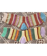 Two (2) Pair ~ Geometric Striped Design ~ Cotton Blend ~ Knit ~ Crew Soc... - $28.06 CAD