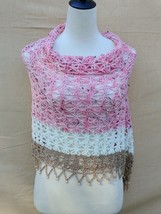 Women Shawl Wrap Sweater Crocheted Hand crafted Unique One of a kind - £48.11 GBP