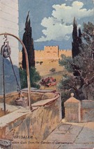 Jerusalem Israel~Golden Gate From The Garden Of GETHSEMANE~1913 Postcard - £7.18 GBP