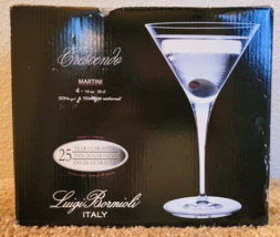 Luigi Bormioli Crescendo Set Of Four Martini Glasses Titanium Reinforced Italy - £21.57 GBP