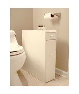 Space Saving Bathroom Floor Cabinet in White Wood Finish - £205.82 GBP