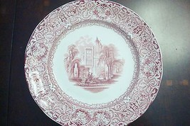 Antique BUDA England Staffordshire Red Transfer Ware Plate 8 1/2 [*red] - £47.48 GBP