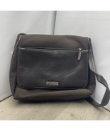 Vintage Evan Picone Brown Nylon And Leather Bag SH - $464.06 MXN