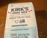 Fragrance Free Gentle Castile Bar Soap by Kirk&#39;s Natural 4 oz bar 3 Bars... - £11.06 GBP
