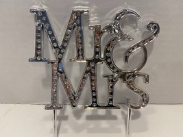 Mr &amp; Mrs Wedding Cake Topper personalised decoration Sparkled keepsake - £6.73 GBP