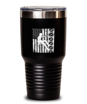 30 oz Tumbler Stainless Steel InsulatedFunny American Flag Tower Climber  - £27.85 GBP