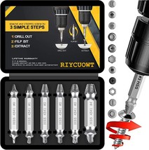 RIYCUOWT Gifts for Men, 6Pcs Titanium Damaged Screw Extractor Set - Remover for - £6.29 GBP