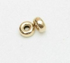 14k solid yellow gold Roundel round Bead 3 4 5 6 7 8 mm   * PRICE FOR 1 BEAD * - £4.69 GBP