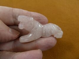 Y-TIG-567 pink Rose quartz crystal TIGER cub gemstone FIGURINE tigers wi... - $28.21 CAD