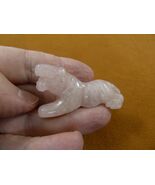 Y-TIG-567 pink Rose quartz crystal TIGER cub gemstone FIGURINE tigers wi... - $366.69 MXN