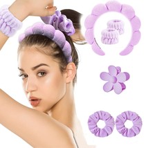 Spa Headband and Wristband Set 6 Pack Skincare Headband Makeup Headband ... - £10.79 GBP