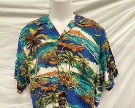 Bishop St. Bold Tropical Print Hawaiian Men Shirt Large - $285.10 MXN