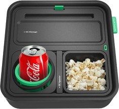 Original Cup Holder Tray For Drinks And Snacks By Couchconsole -, Black/Green. - £61.78 GBP