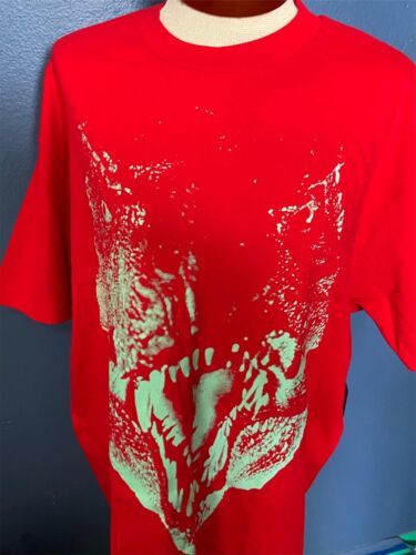 NWT The Hundreds X Jurassic Park T-Rex T-Shirt Red Large Glow in Dark Di... - $36.06