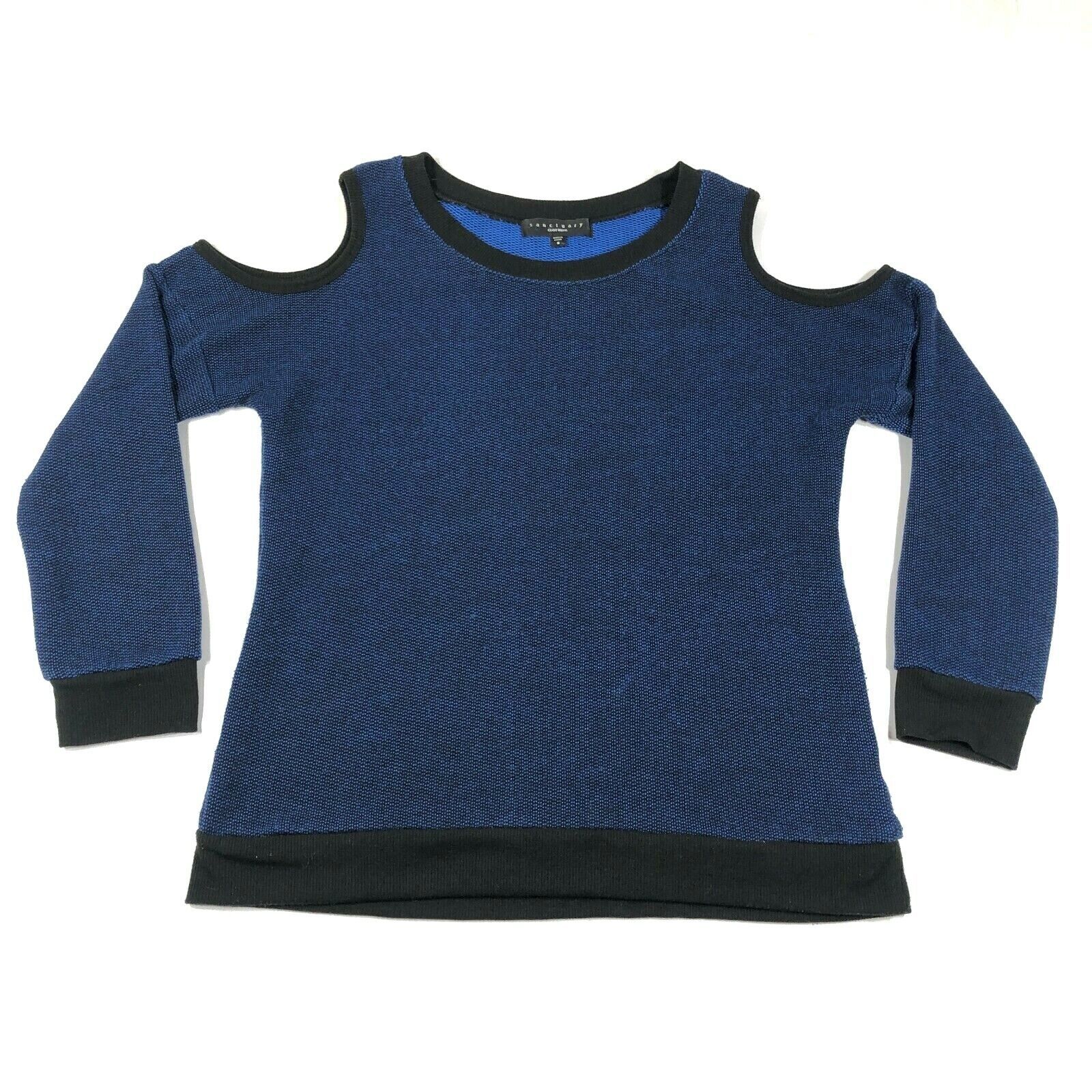 Primary image for Sanctuary Clothing Pullover Sweater Jumper Womens S Blue Black Open Shoulders