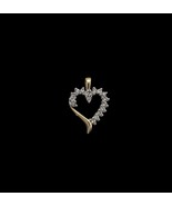 10K Yellow Gold Round Natural Diamond Open Heart Women&#39;s Pendant 0.30ctw... - $7,397.68 MXN