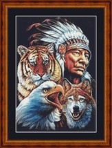 INDIAN AND FRIENDS - pdf in 14 or 18 count. Original Artist Unknown - $12.00