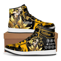 Albedo Skill JD Air Force Sneakers Hip-Hop Game Genshin Impact Shoes-Black - £67.92 GBP+