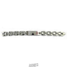 Rectangular Medical ID Bracelet Stainless Steel 7-1/2&quot;x1/2&quot; - £34.08 GBP