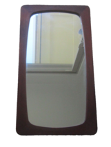 Mid Century Vintage Danish Modern Mirror Wall Hanging 14&quot;x27&quot;Solid Teak Abstract - £308.53 GBP