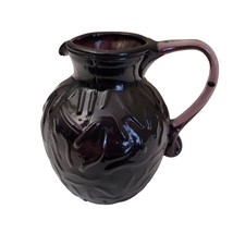 Vintage Pilgrim Pressed Art Glass Textured Dark Purple Amethyst Creamer Pitcher - £19.73 GBP