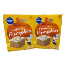 2 Pillsbury Moist Supreme Perfectly Pumpkin Premium Cake Cupcake Mix Exp... - $8.60