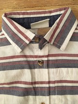 Crazy 8 Boys Button Up Oxford Shirt Maroon Blue Stripe Size 3T Long Sleeve NEW - £14.38 GBP